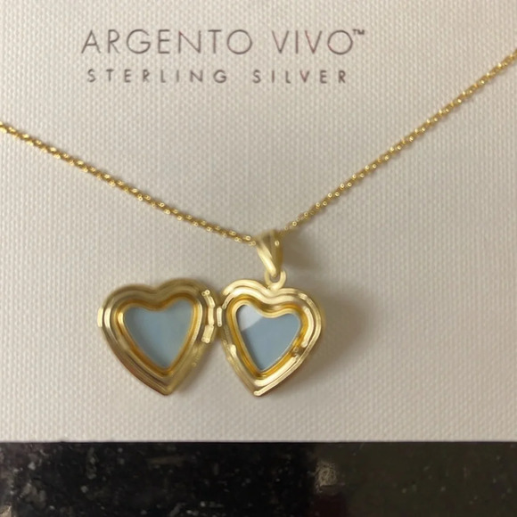NWT Argento Vivo Heart Locket Necklace - Picture 3 of 6
